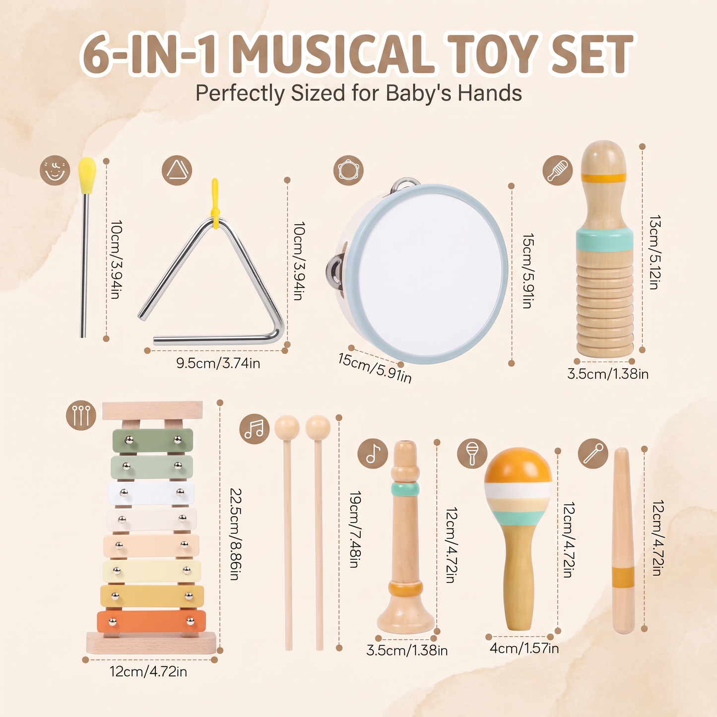 Wooden Musical Instrument Set for Kids