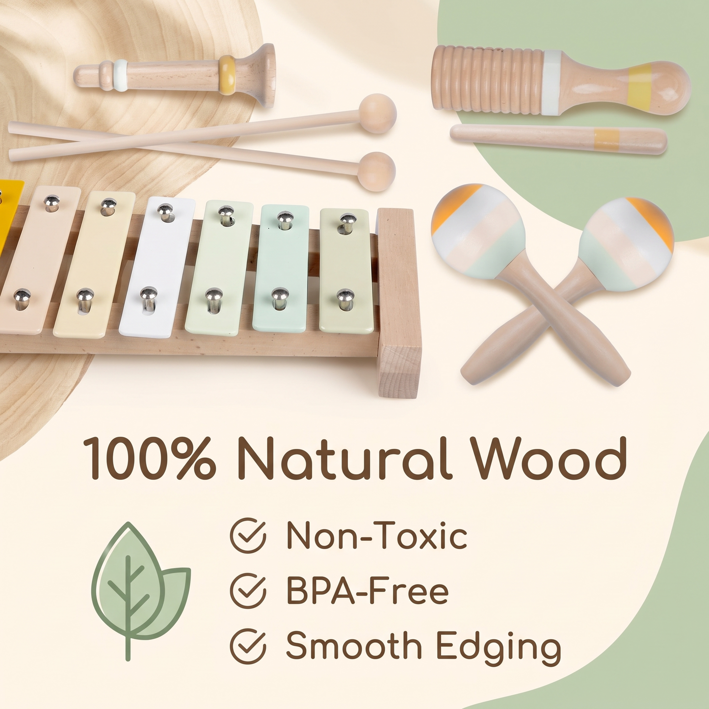 Wooden Musical Instrument Set for Kids