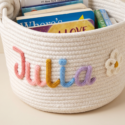 Personalised Knitted Nursery Storage Basket