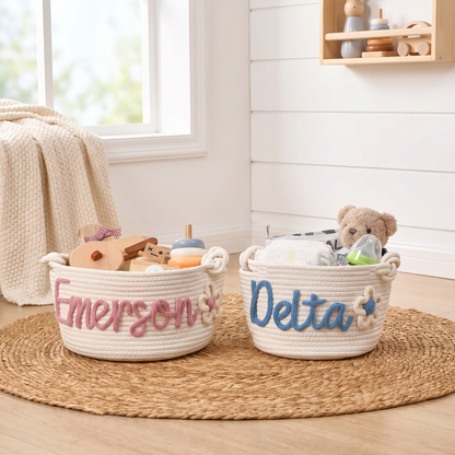 Personalised Knitted Nursery Storage Basket