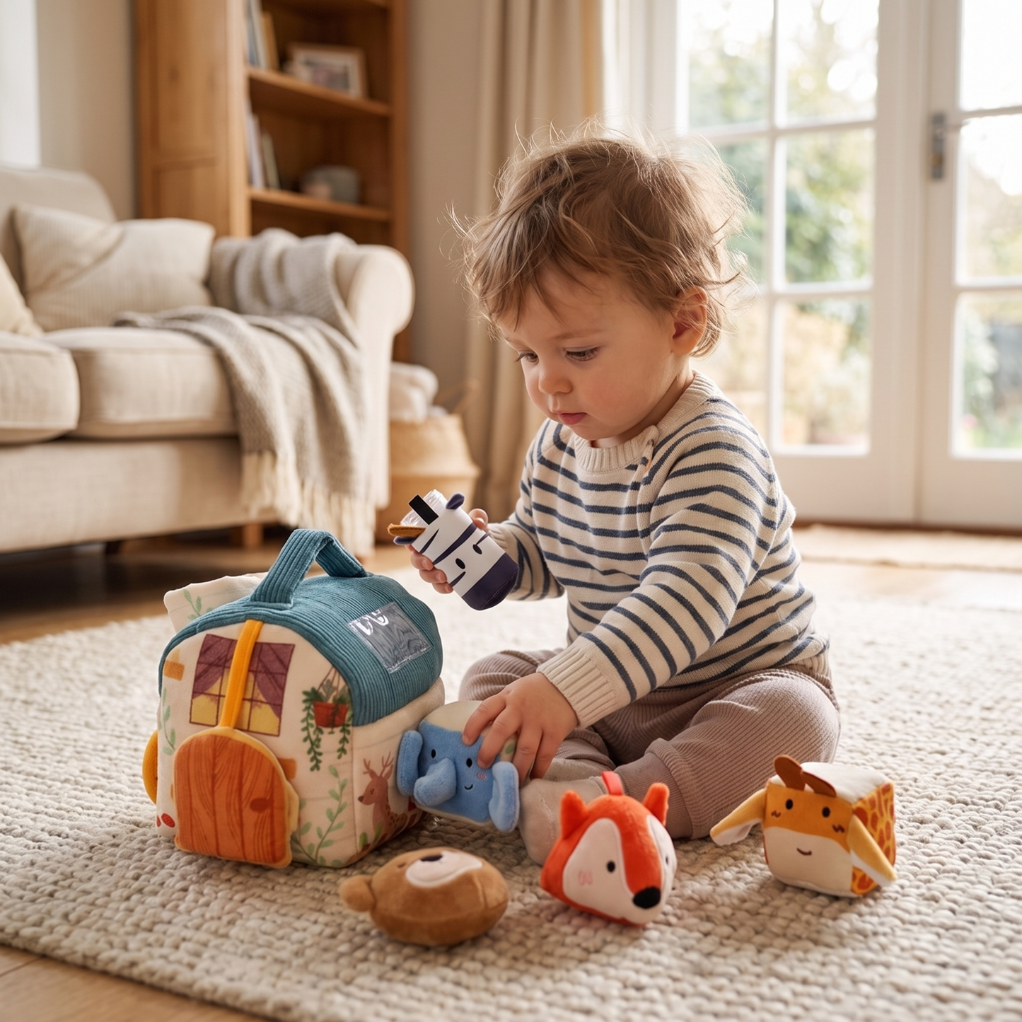 Plush Animal Friends Sensory House with 5 Animals