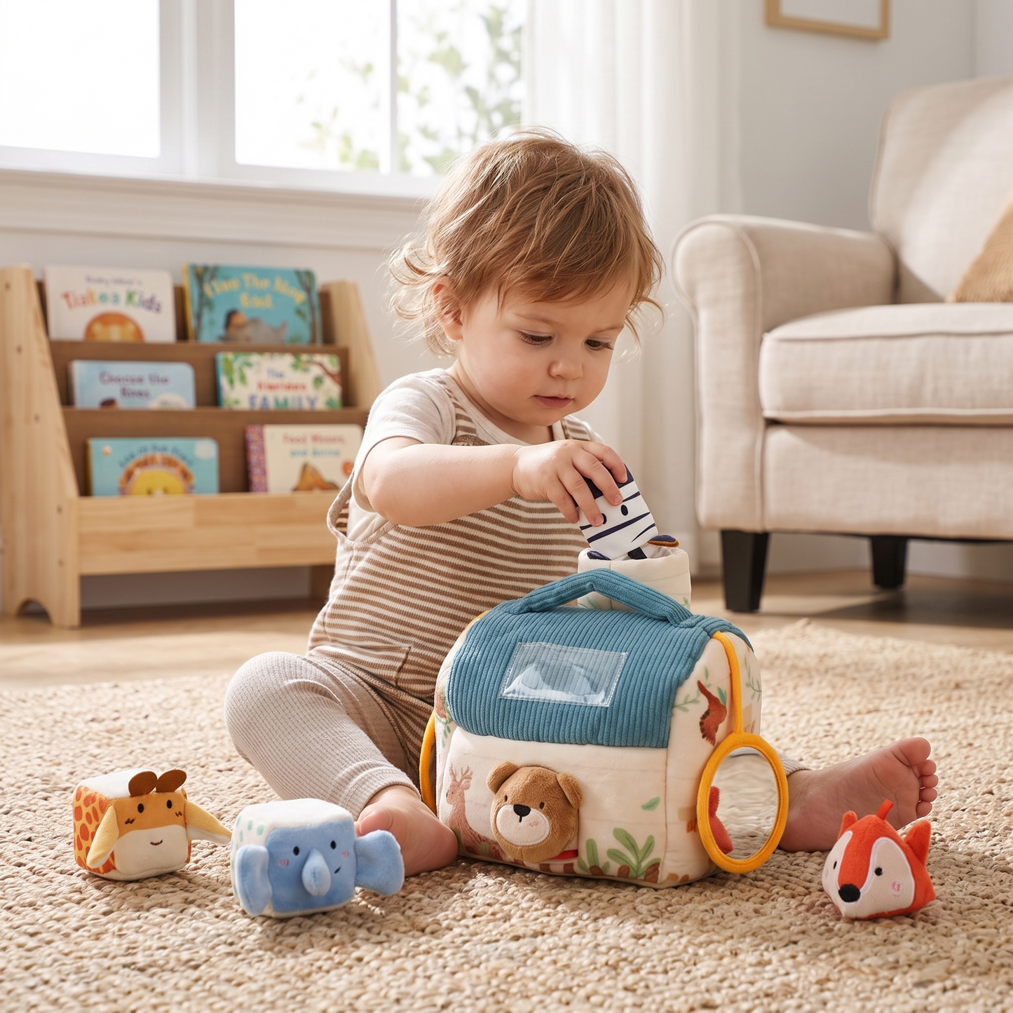 Plush Animal Friends Sensory House with 5 Animals
