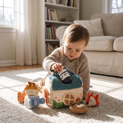 Plush Animal Friends Sensory House with 5 Animals