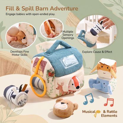 Plush Animal Friends Sensory House with 5 Animals