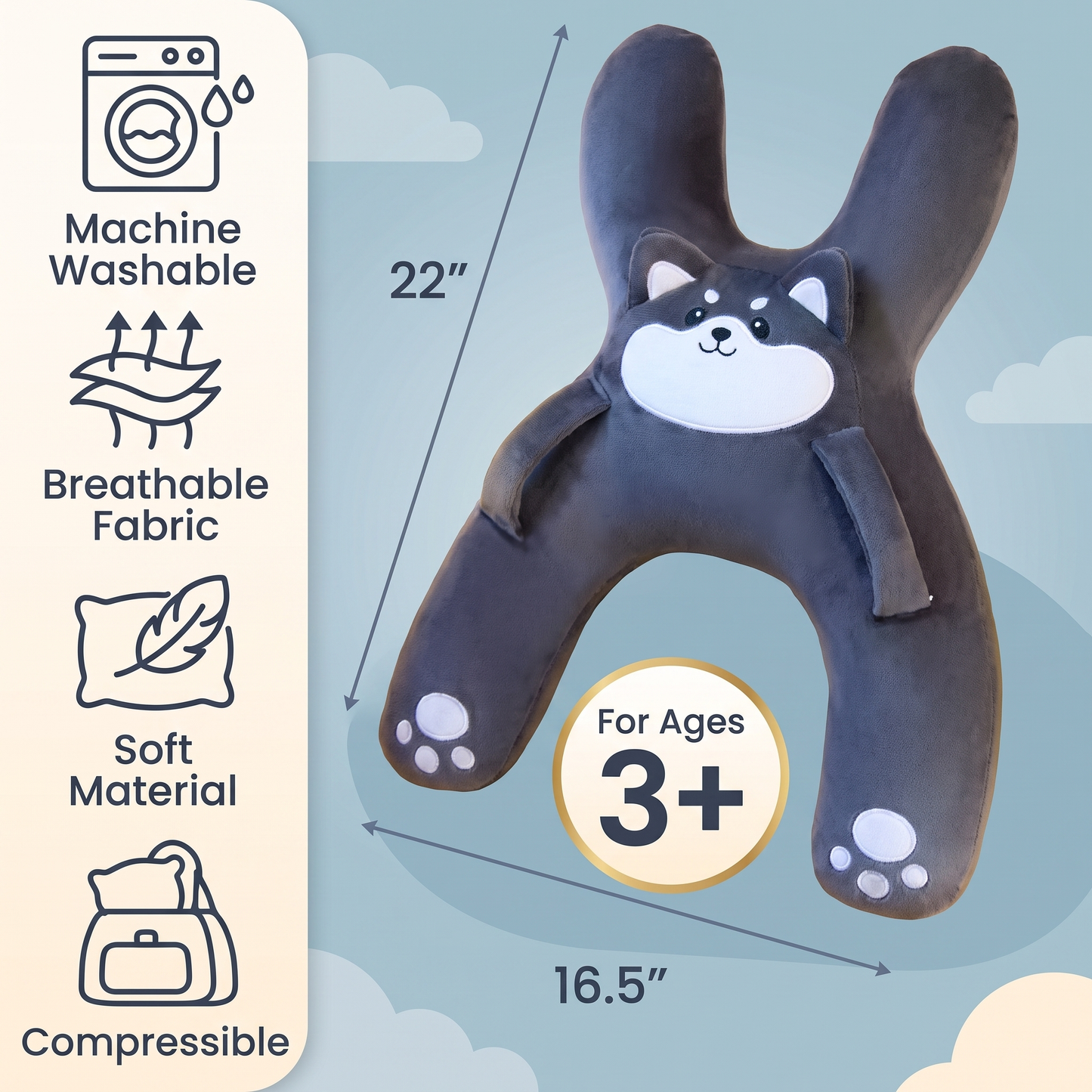Children's Car Seat Head Support Pillow