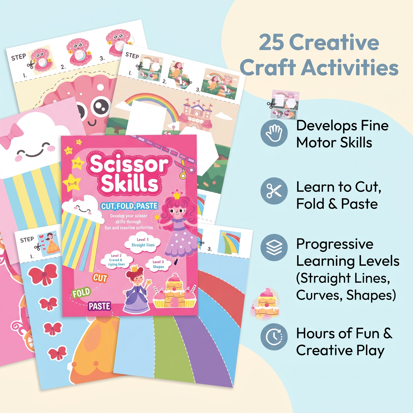 Scissor Practice & Craft Activity Set for Kids