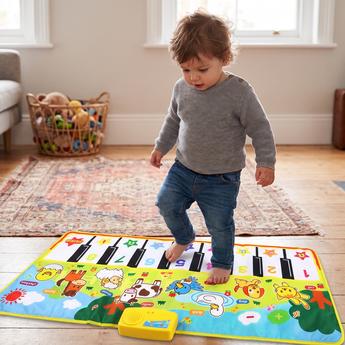 Interactive Farm Animal Piano Play Mat for Kids