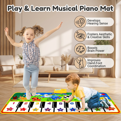 Interactive Farm Animal Piano Play Mat for Kids
