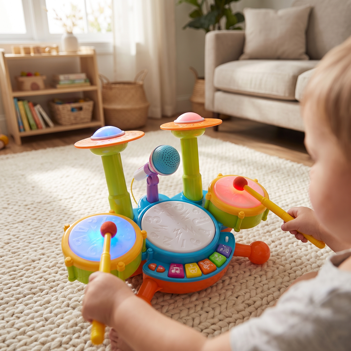 My First Drum Set with Music & Lights