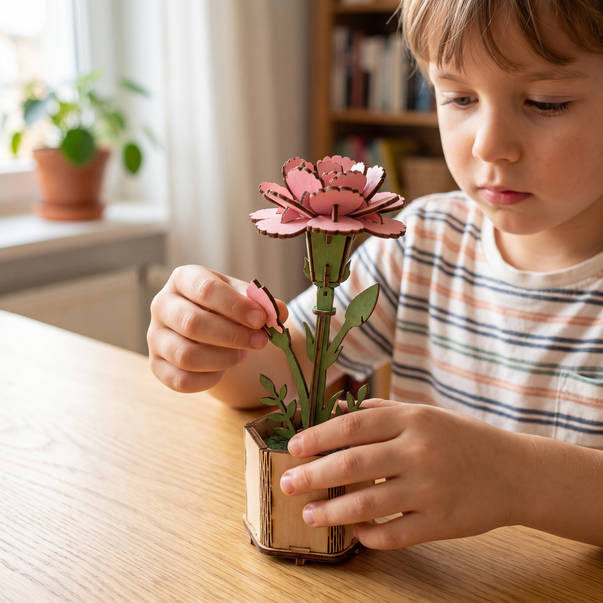 3D Wooden Flower & Plant Puzzle Building Kit