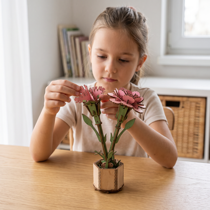 3D Wooden Flower & Plant Puzzle Building Kit