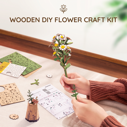3D Wooden Flower & Plant Puzzle Building Kit