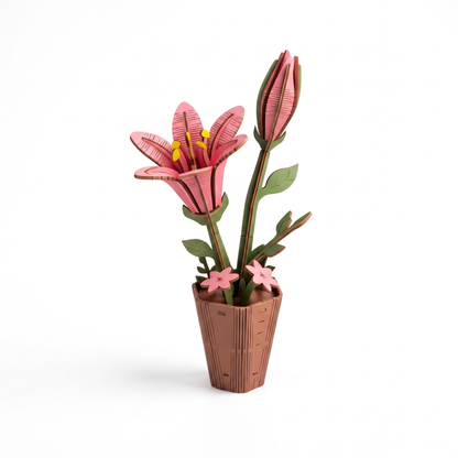 3D Wooden Flower & Plant Puzzle Building Kit