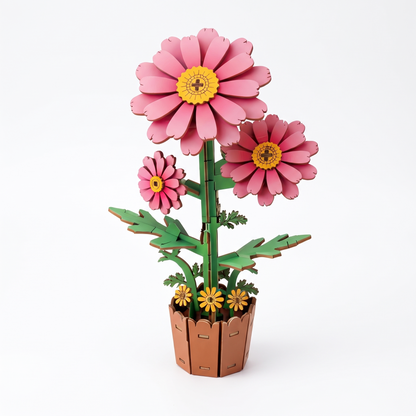 3D Wooden Flower & Plant Puzzle Building Kit