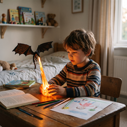 Fire Breathing Dragon Light for Bookshelf & Desk