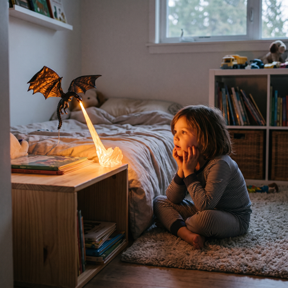 Fire Breathing Dragon Light for Bookshelf & Desk