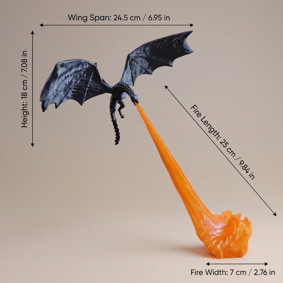 Fire Breathing Dragon Light for Bookshelf & Desk