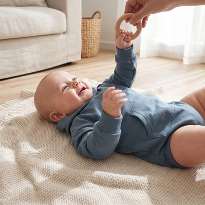 Cosy Hooded Baby Romper with Front Pocket