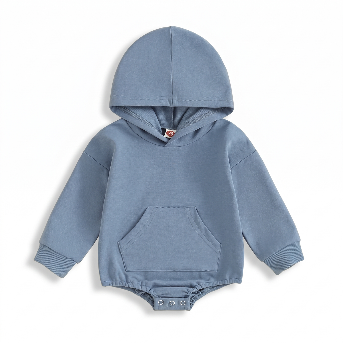 Cosy Hooded Baby Romper with Front Pocket
