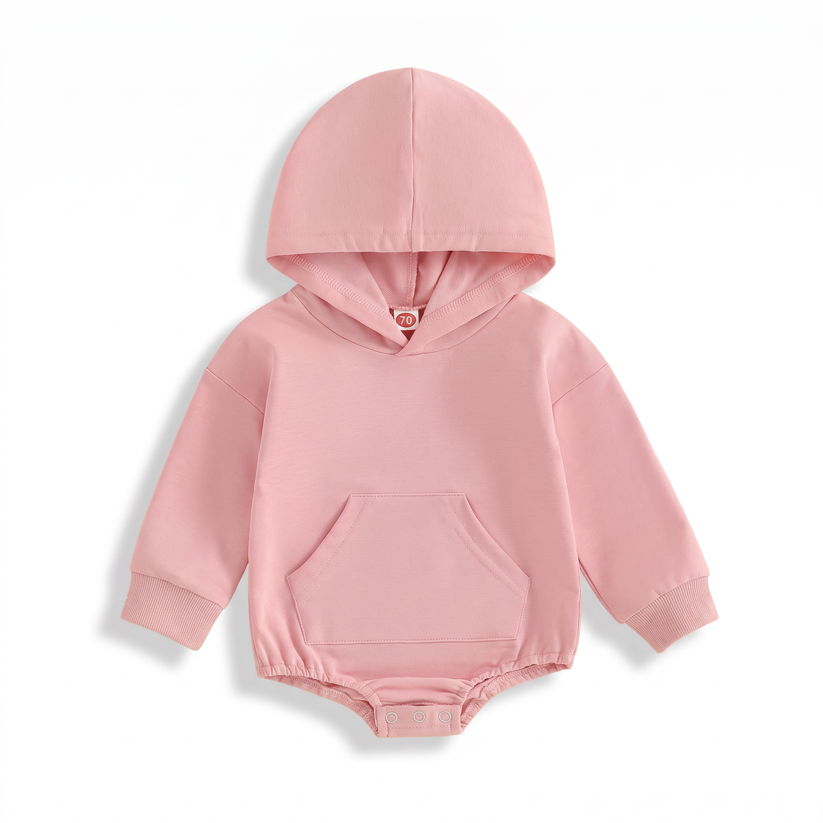 Cosy Hooded Baby Romper with Front Pocket