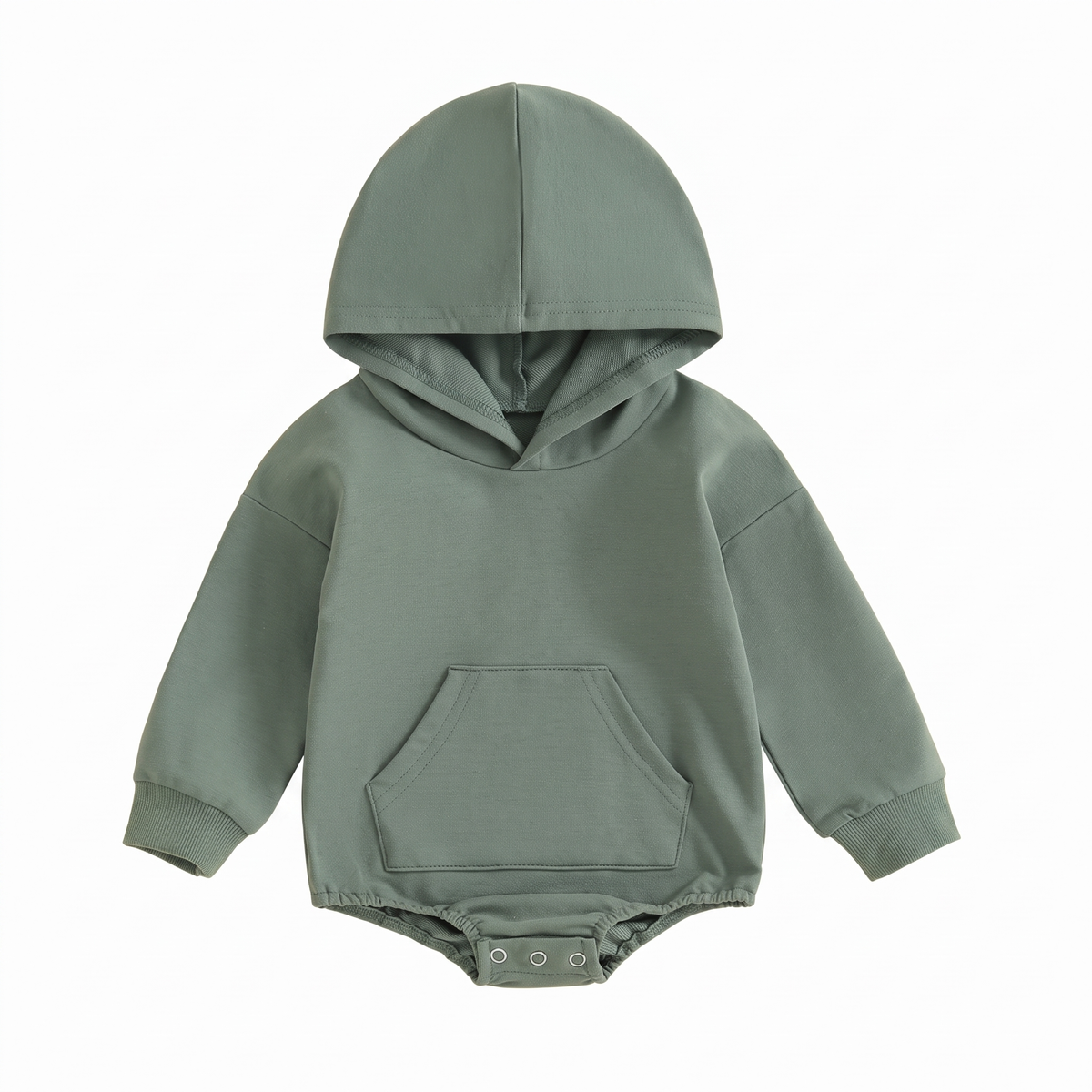 Cosy Hooded Baby Romper with Front Pocket