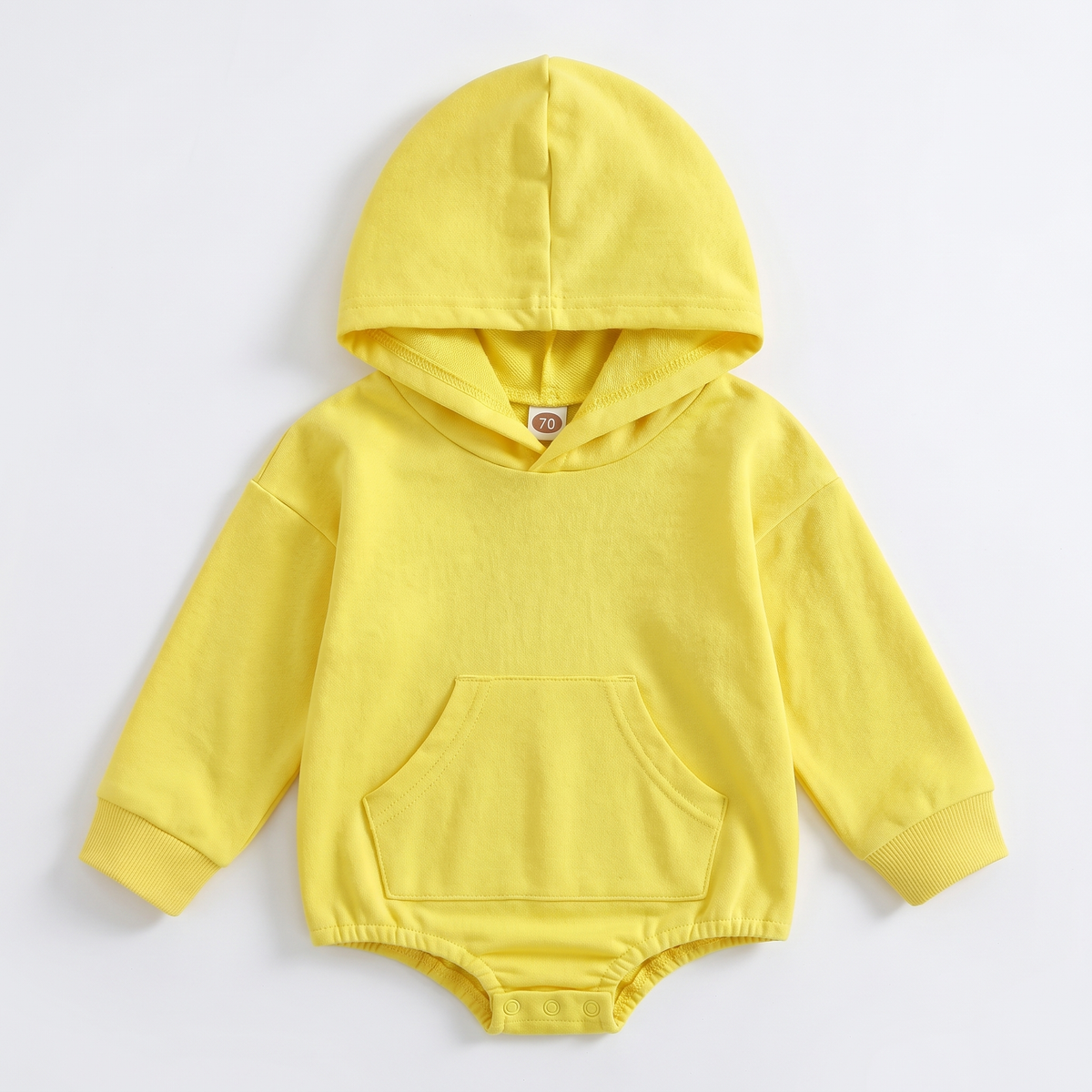 Cosy Hooded Baby Romper with Front Pocket