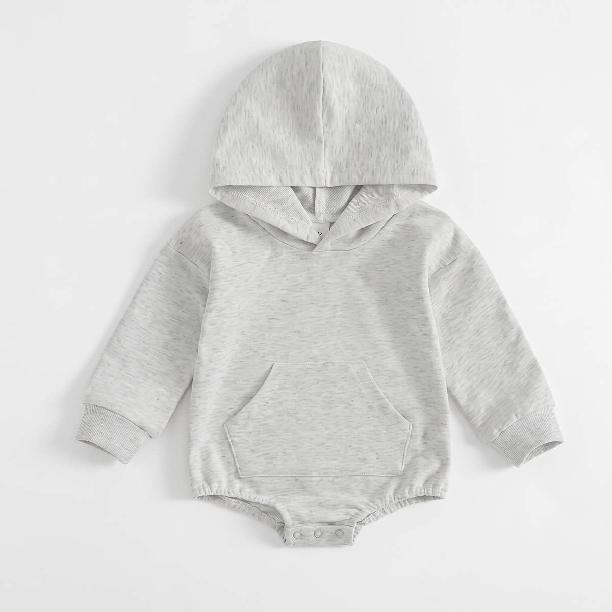 Cosy Hooded Baby Romper with Front Pocket
