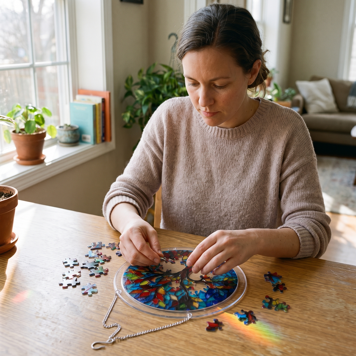 Stained Glass Suncatcher Puzzle for Windows