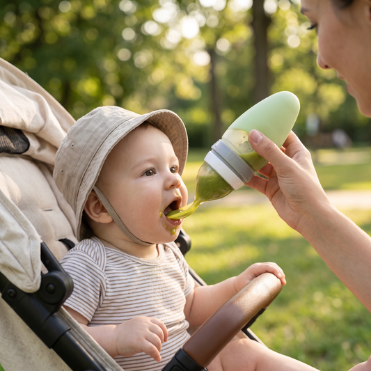Silicone Baby Squeeze Feeding Spoons (2 Piece Set)