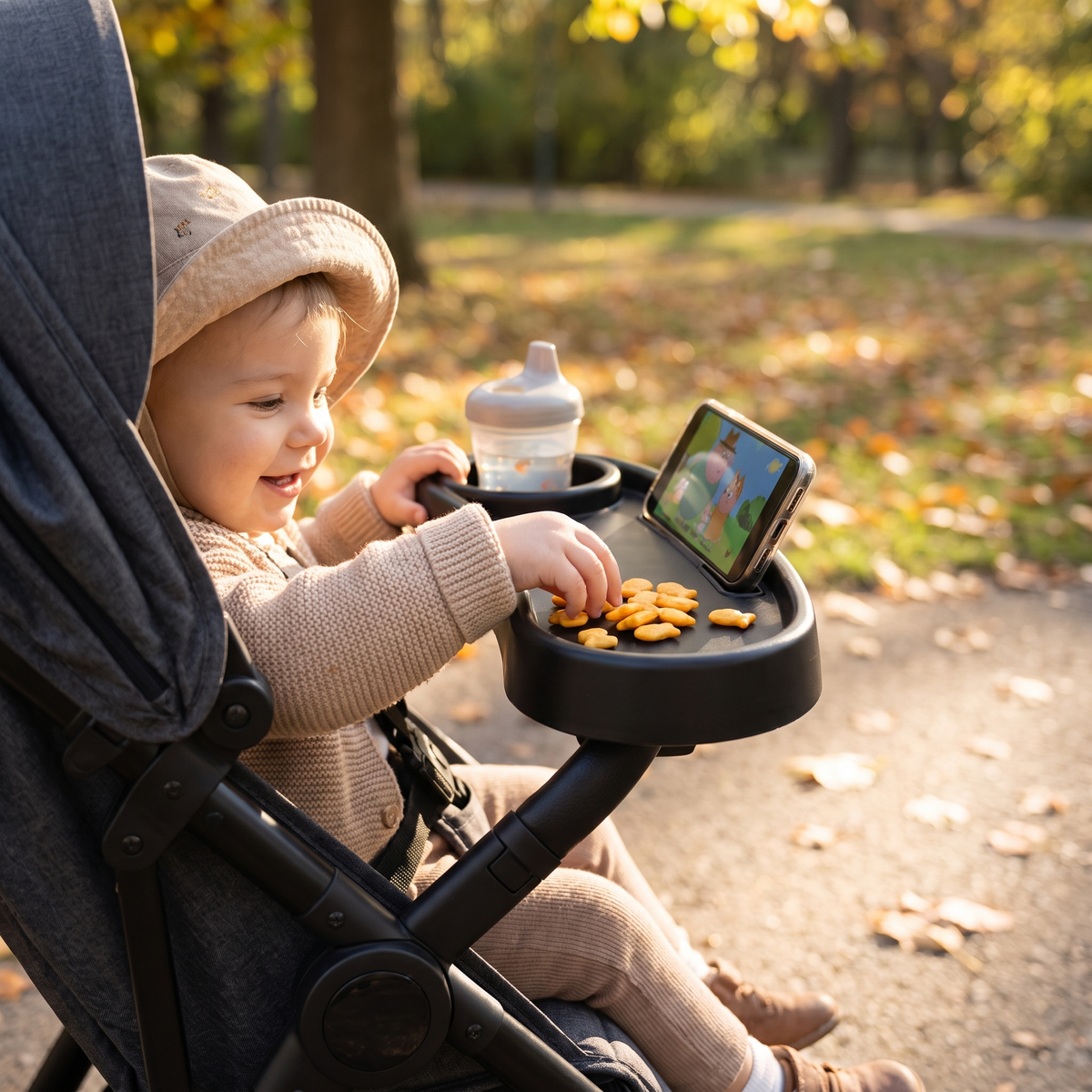 Universal Pushchair Snack Tray with Cup Holder
