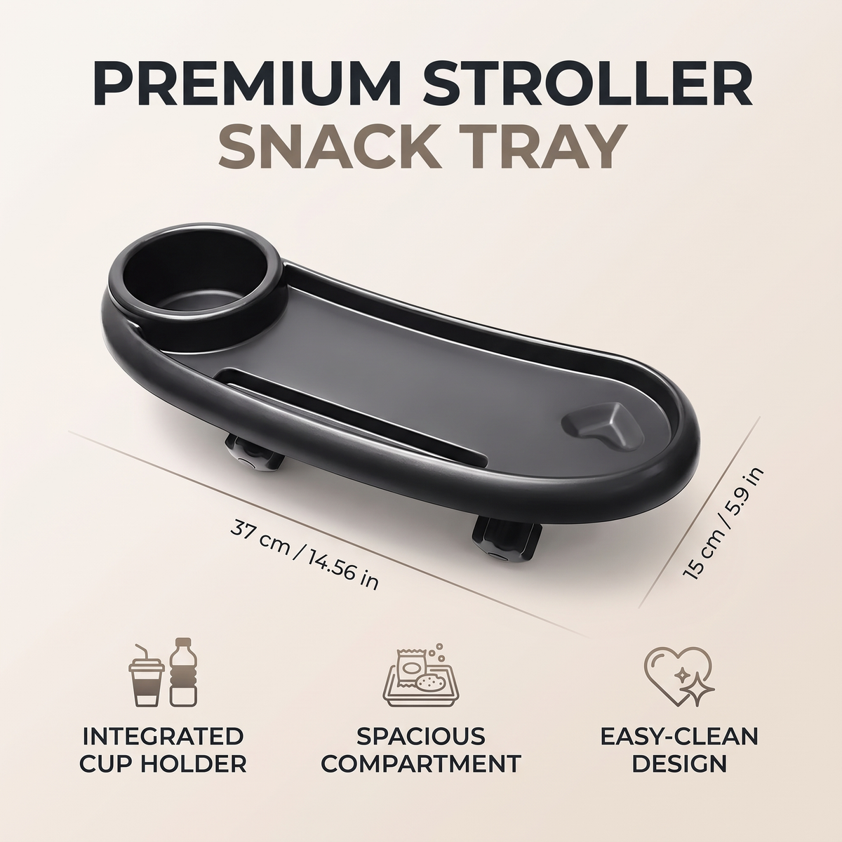 Universal Pushchair Snack Tray with Cup Holder