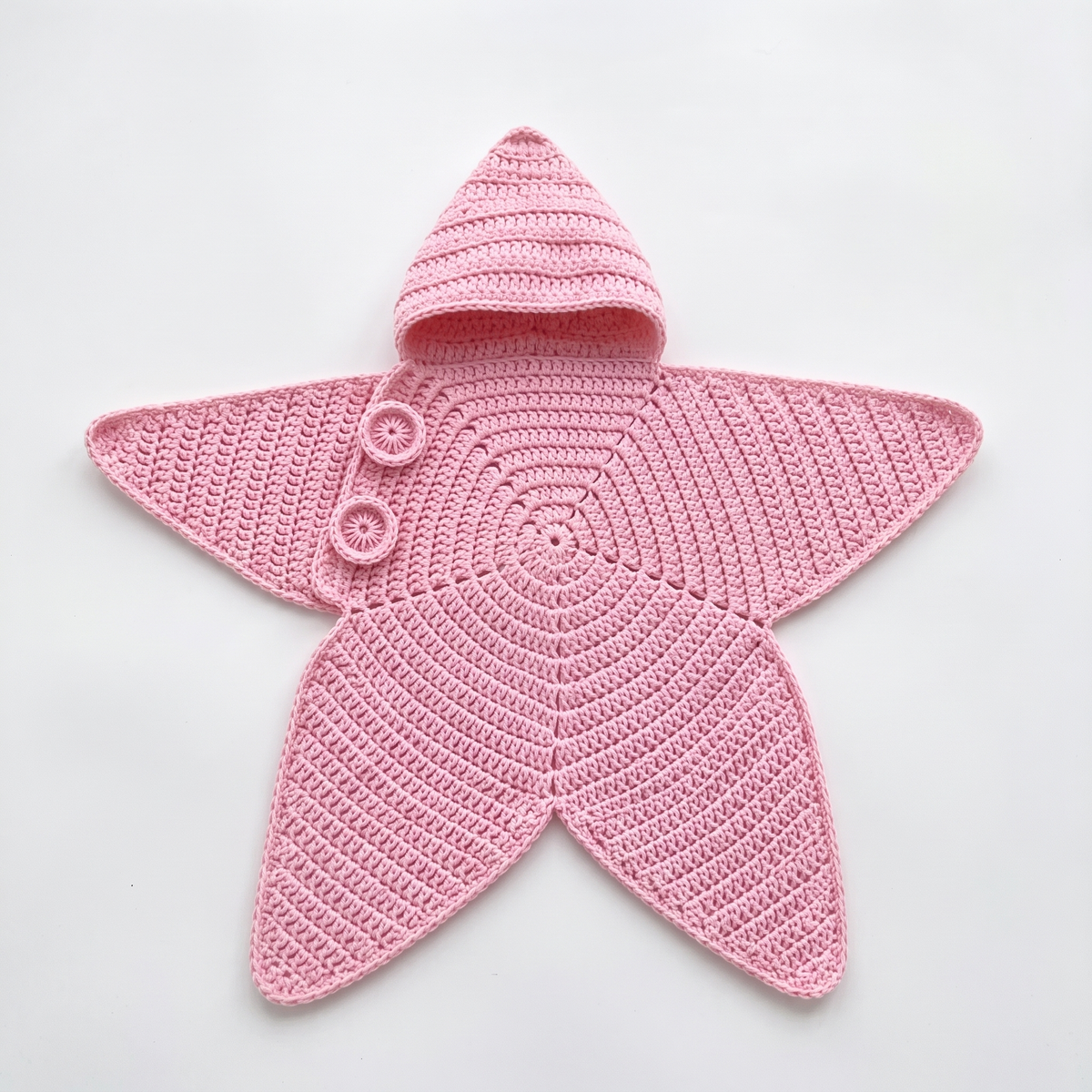 Baby Starfish Suit with Cosy Hood - Knitted & Crocheted