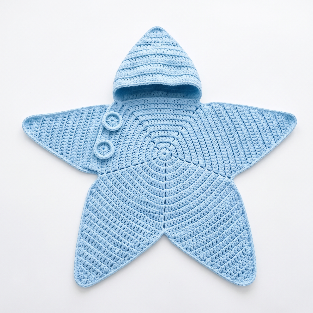 Baby Starfish Suit with Cosy Hood - Knitted & Crocheted