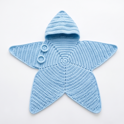 Baby Starfish Suit with Cosy Hood - Knitted & Crocheted