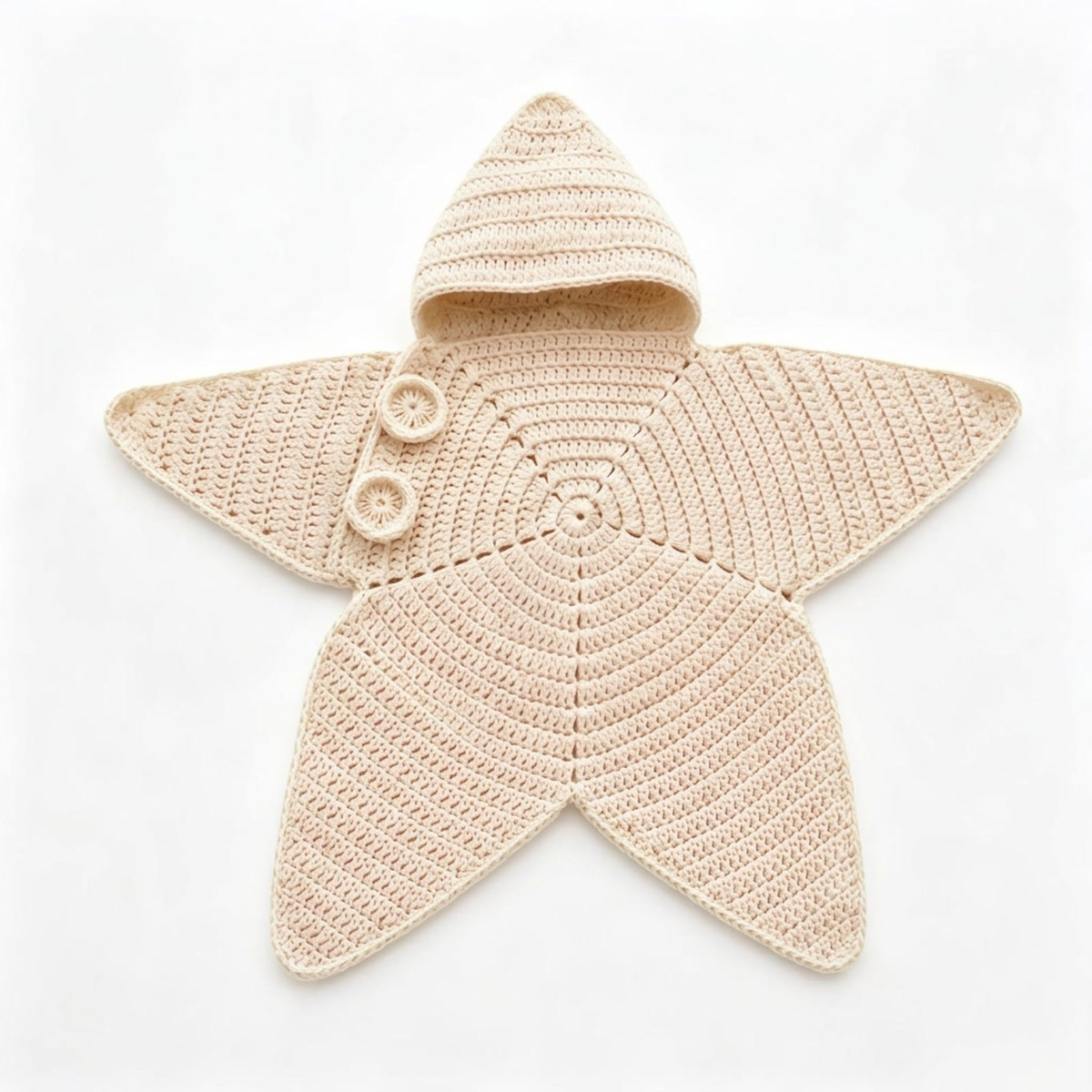 Baby Starfish Suit with Cosy Hood - Knitted & Crocheted