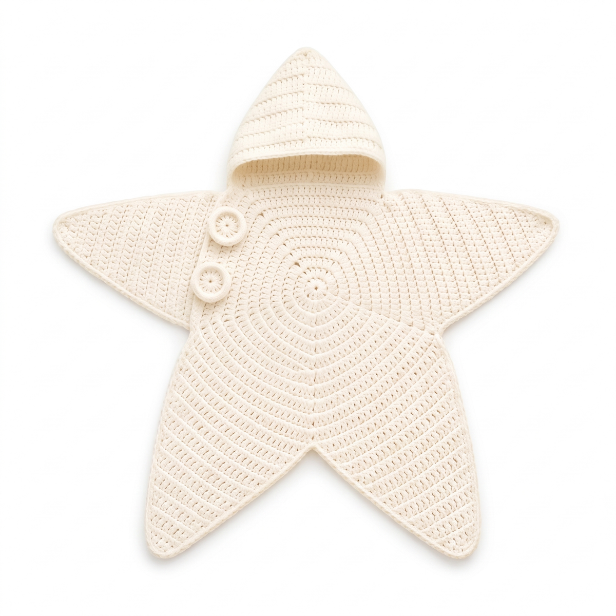 Baby Starfish Suit with Cosy Hood - Knitted & Crocheted