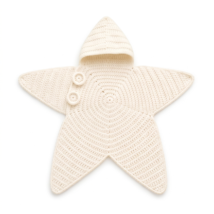 Baby Starfish Suit with Cosy Hood - Knitted & Crocheted