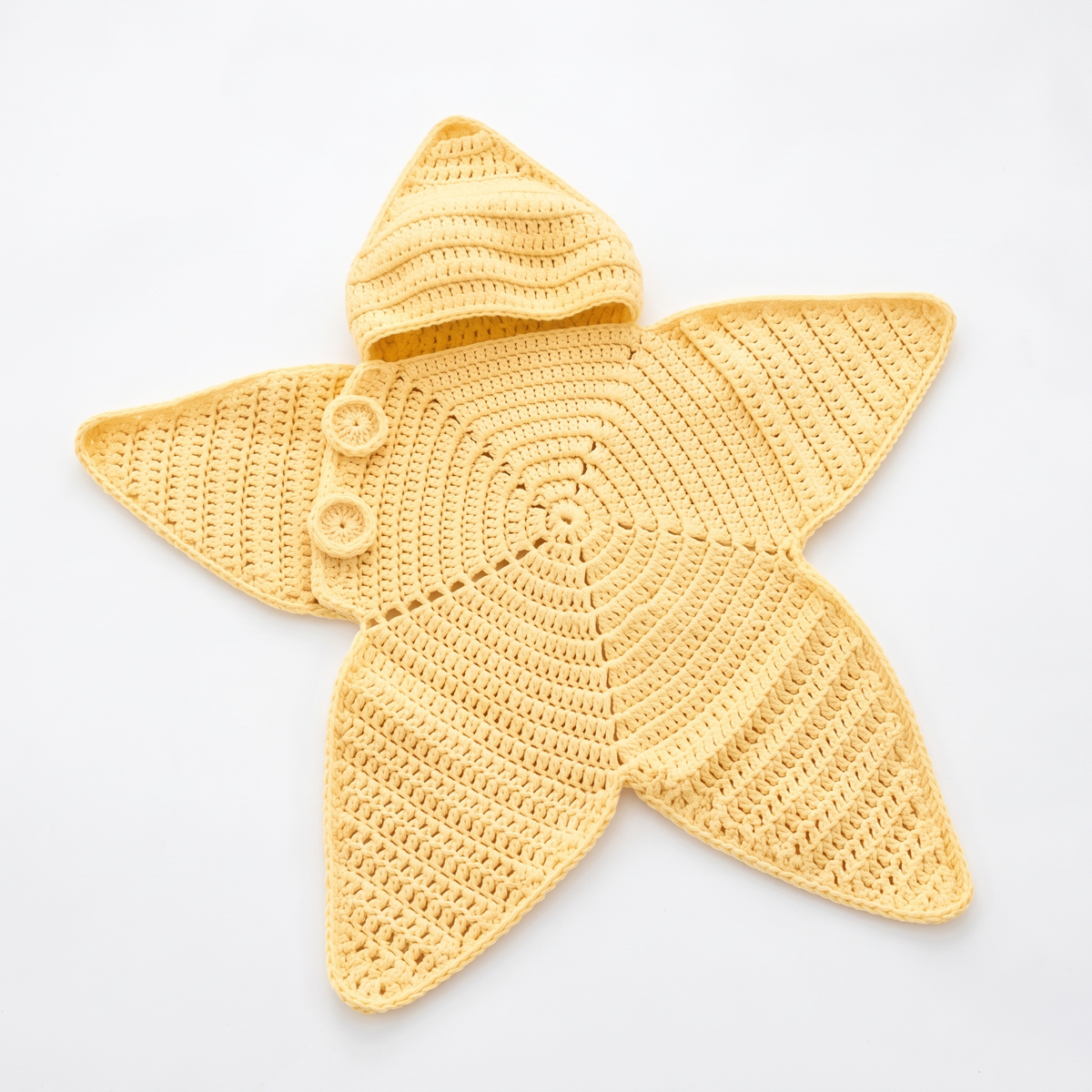 Baby Starfish Suit with Cosy Hood - Knitted & Crocheted