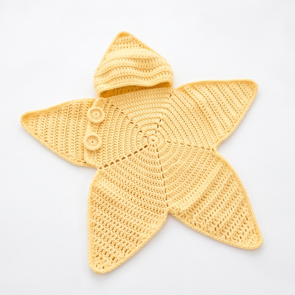 Baby Starfish Suit with Cosy Hood - Knitted & Crocheted