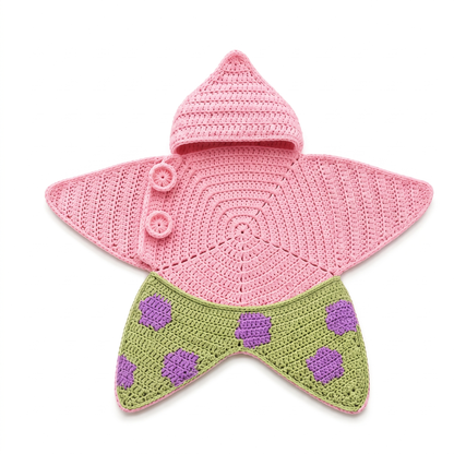 Baby Starfish Suit with Cosy Hood - Knitted & Crocheted