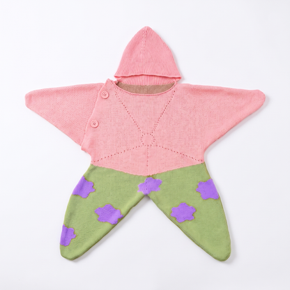 Baby Starfish Suit with Cosy Hood - Knitted & Crocheted