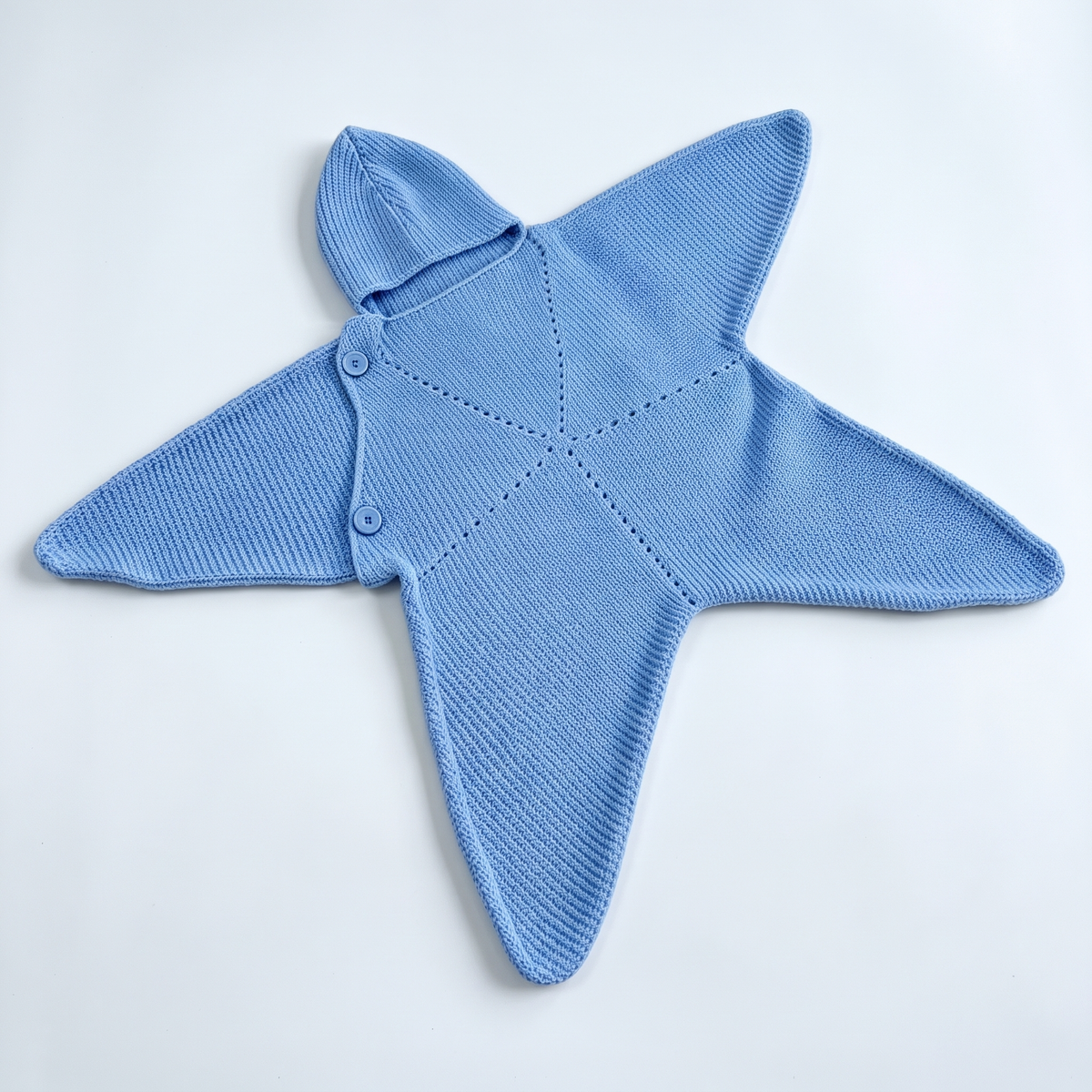 Baby Starfish Suit with Cosy Hood - Knitted & Crocheted