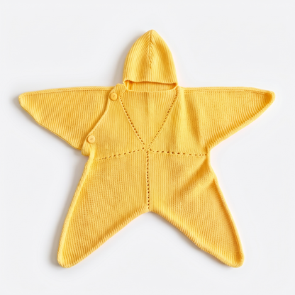 Baby Starfish Suit with Cosy Hood - Knitted & Crocheted
