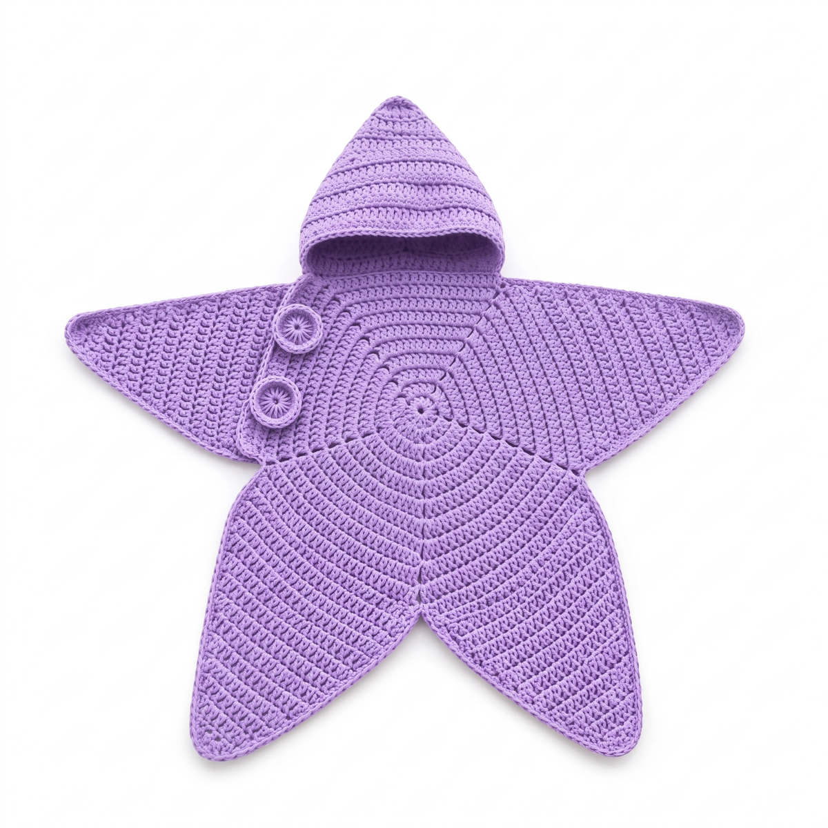 Baby Starfish Suit with Cosy Hood - Knitted & Crocheted