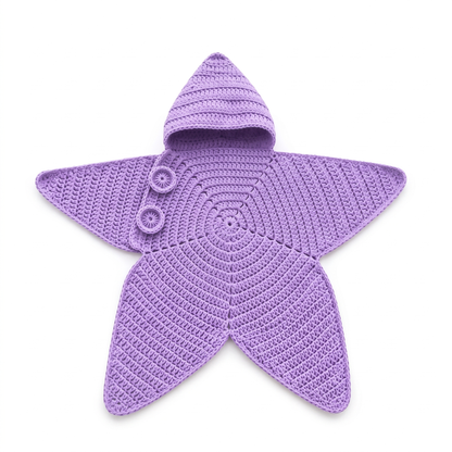 Baby Starfish Suit with Cosy Hood - Knitted & Crocheted