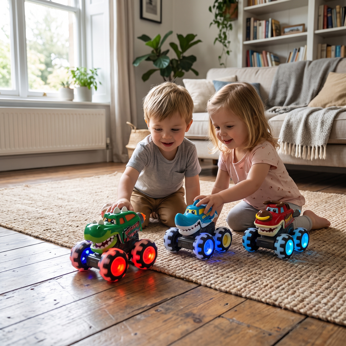 Press & Go Animal Monster Truck with LED Wheels
