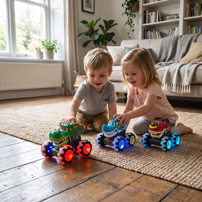 Press & Go Animal Monster Truck with LED Wheels