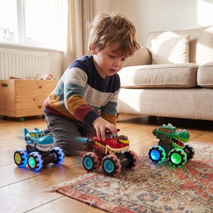 Press & Go Animal Monster Truck with LED Wheels