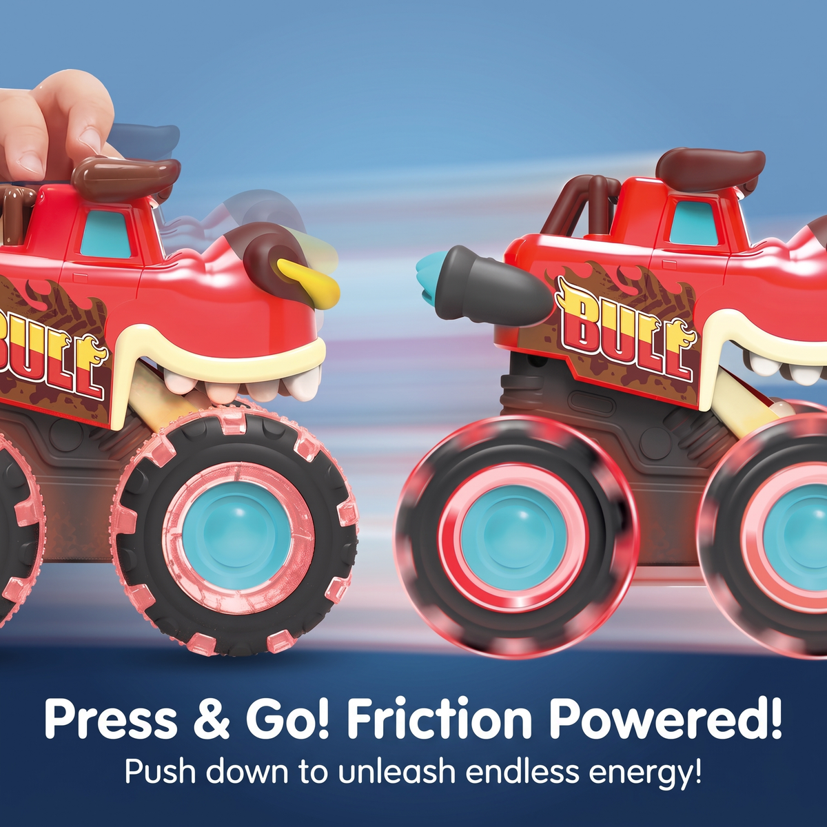 Press & Go Animal Monster Truck with LED Wheels