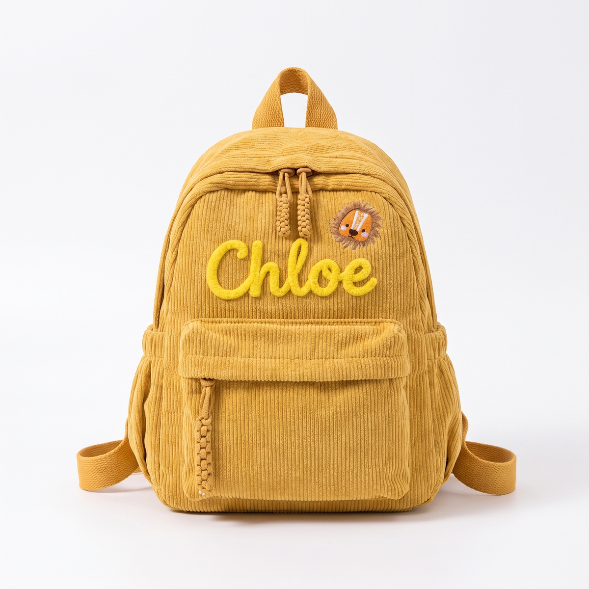 Personalised Kids Corduroy Backpack with Knitted Name